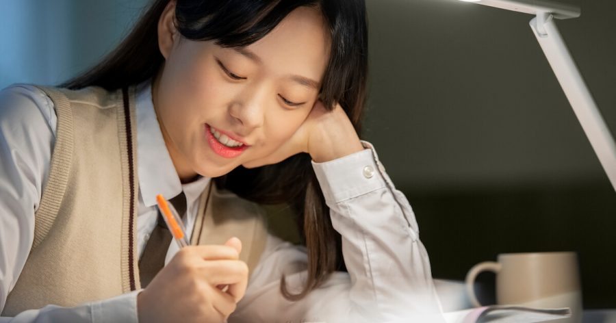 Girl studying