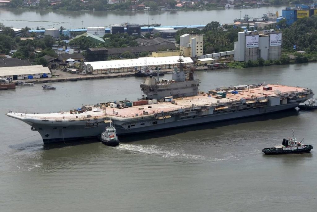 အိန္ဒိယ ရေတပ်မတော်ရဲ့ ပြ်ည်တွင်းထုတ် INS Vikrant လေယာဉ်တင် သင်္ဘောကြီး တည်ဆောက်နစဉ်